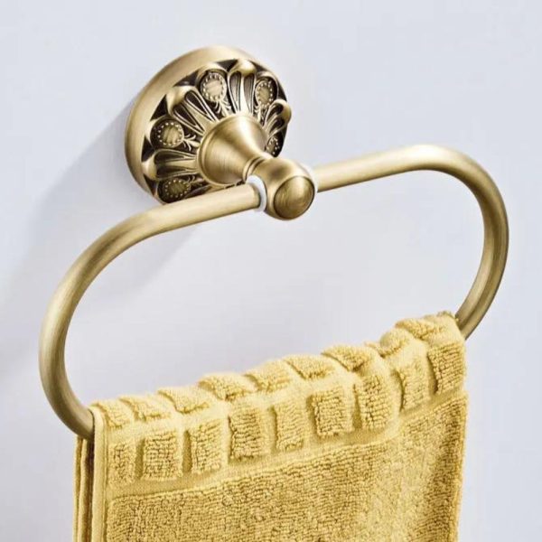 anneau porte serviette laiton antique