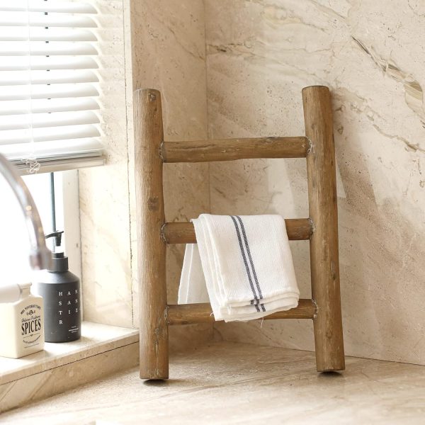 échelle porte serviette en bois