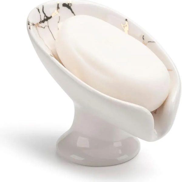 Porte savon en céramique blanche