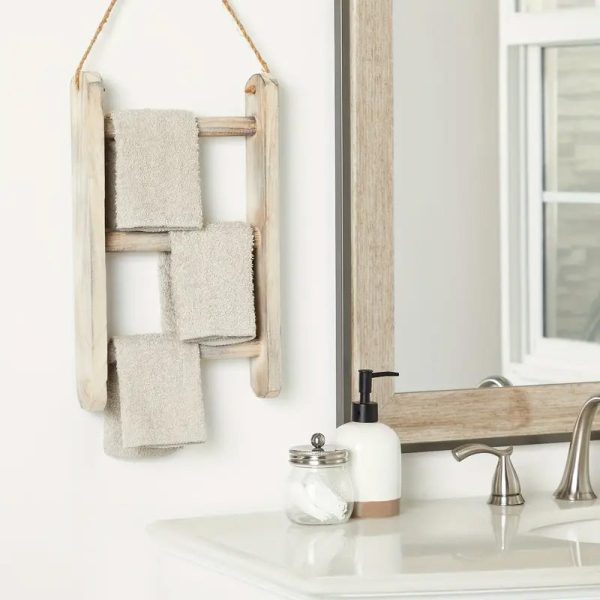 porte serviette mural bois