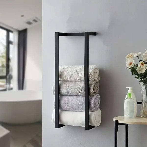 porte serviette mural inox noir