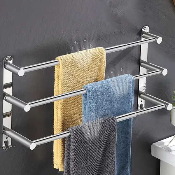 porte serviette mural inox