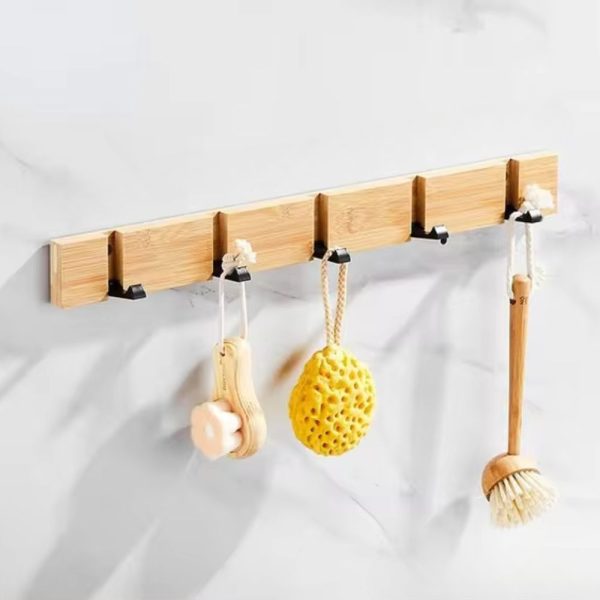 patère salle de bain bambou