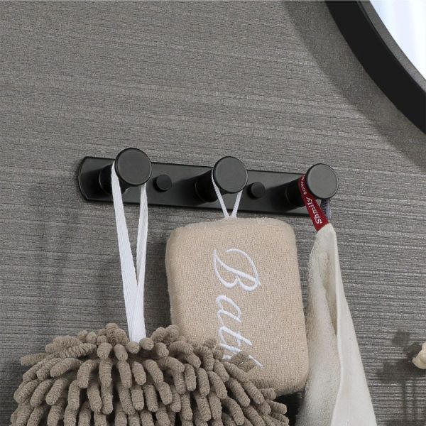 patère salle de bain noire en inox