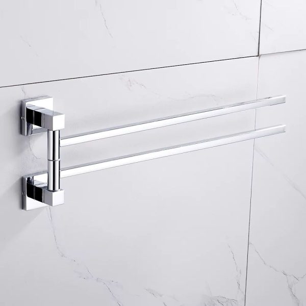 porte serviette double acier chromé